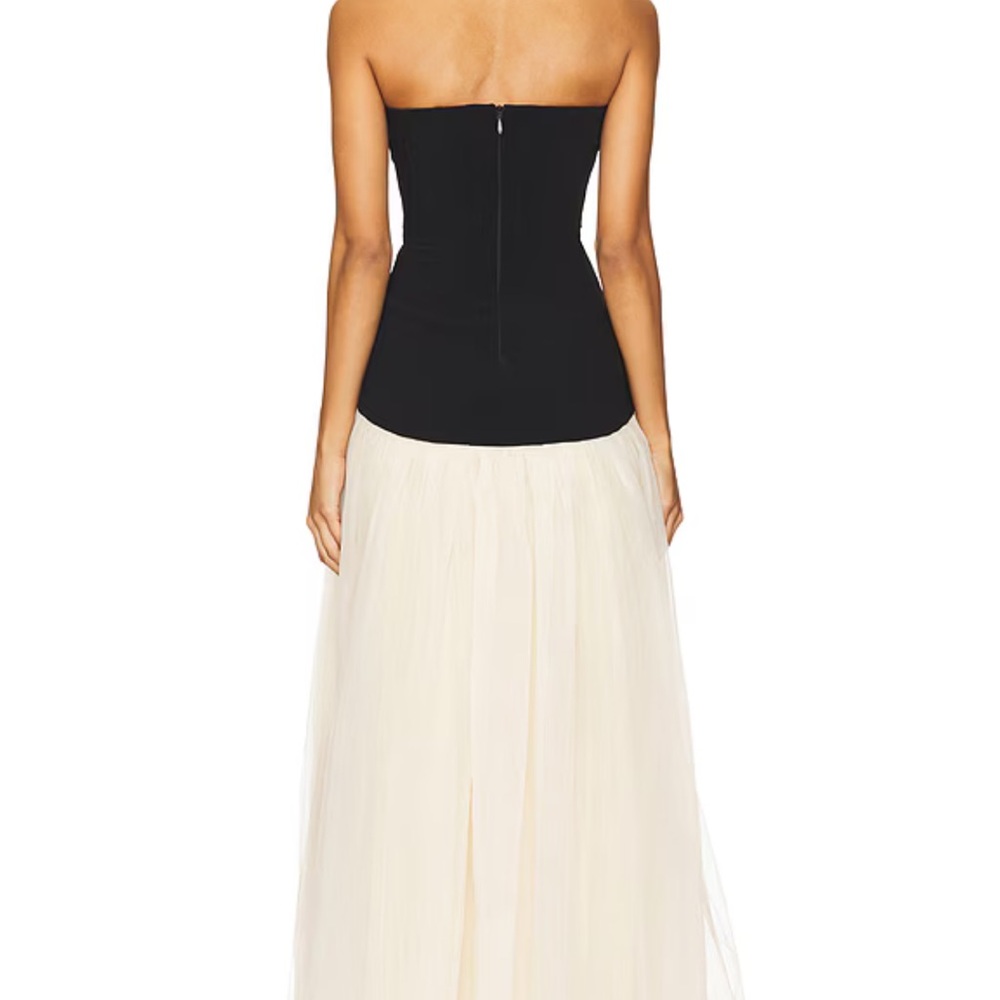 Lovers + Friends Black and Cream Strapless Dress